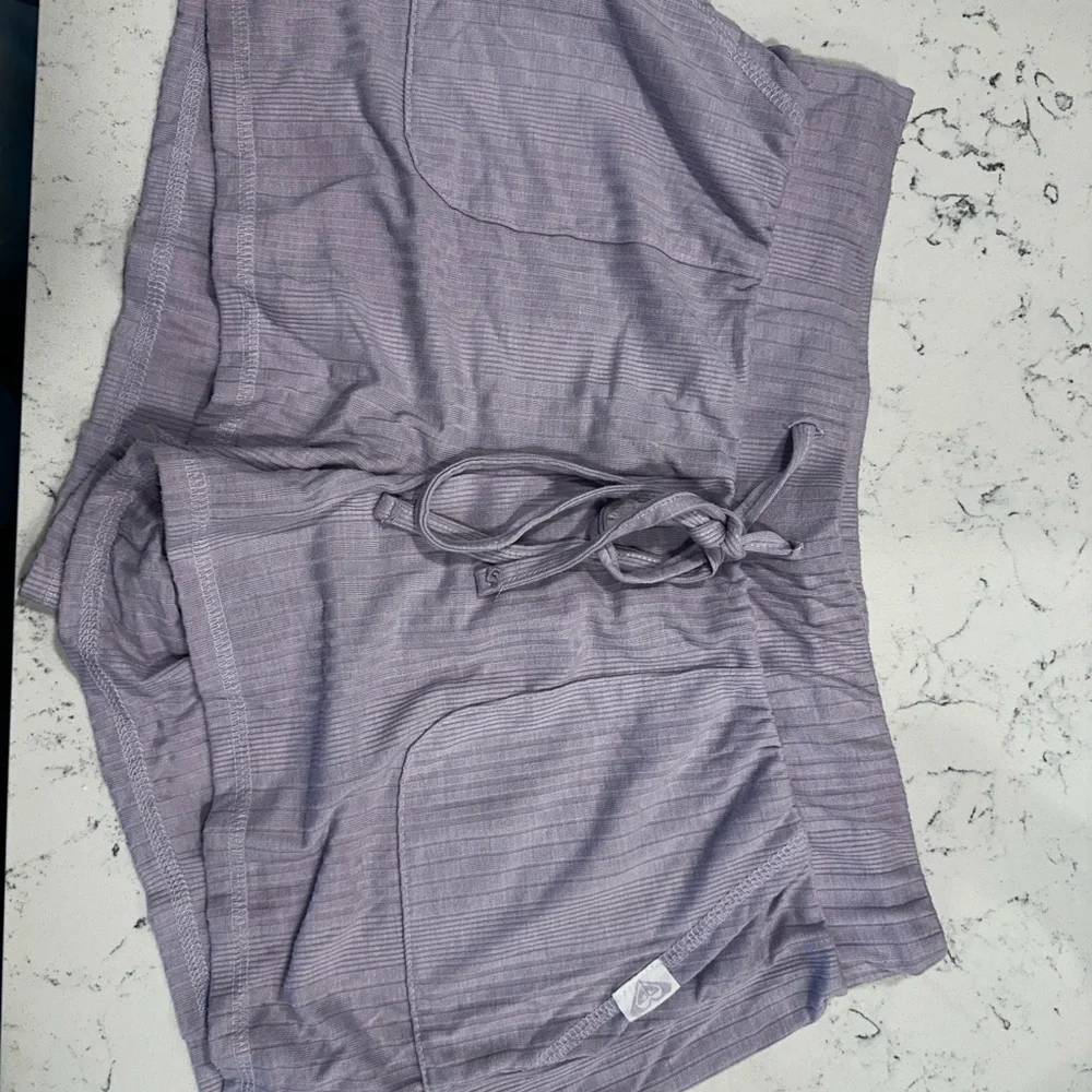 Roxy Lilac Ribbed Tank & Short Pajama Set with White Sun Logo